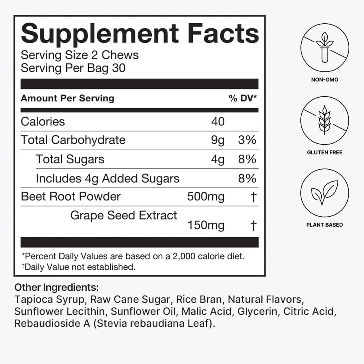 Certificate manufacturer factory NSF HALAL COA GMPwholesale Super Beets Heart Chews Blood support human supplement