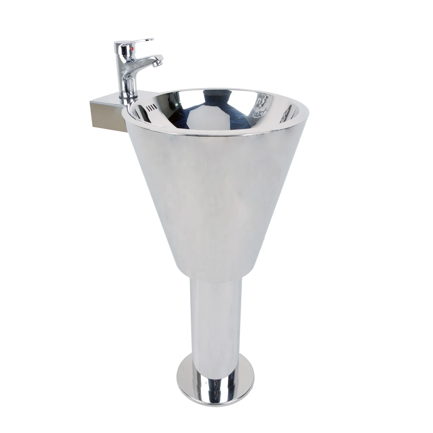 YUSUN Public Stainless Steel Floor Standing Wash Hand Basin With Pedestal