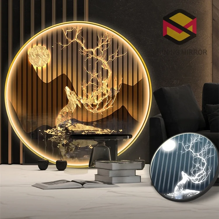 Customized Decorative 3d 5d   Art Pictures with aluminum frame  Led Lighted wall hanging painting