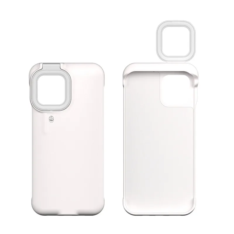 Customized Selfie phone case  LED Illuminated fill Light covers Wireless Rechargeable ring for Bright Selfie Light Up Case Cover