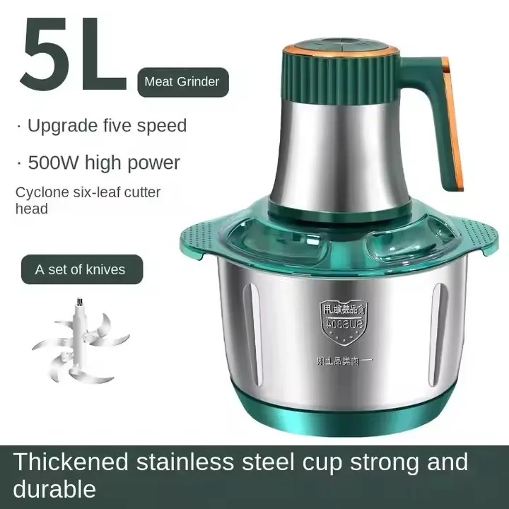 5L High Power Electric Stainless Steel Meat Grinder Multi-Functional Household Cooking Machine electric meat grinder