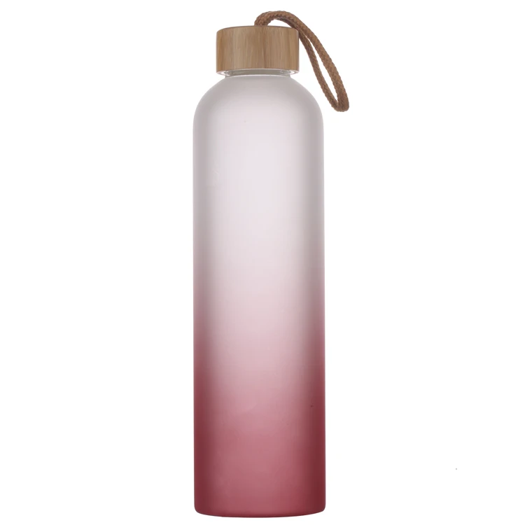 25 oz 1L 1000ML  Leak Proof  Borosilicate  frosted  Glass Water Bottle
