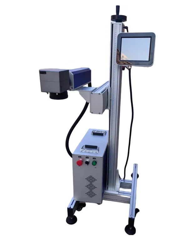 Online Flying Fiber Laser Marking Machine cigarette code laser engraving machine