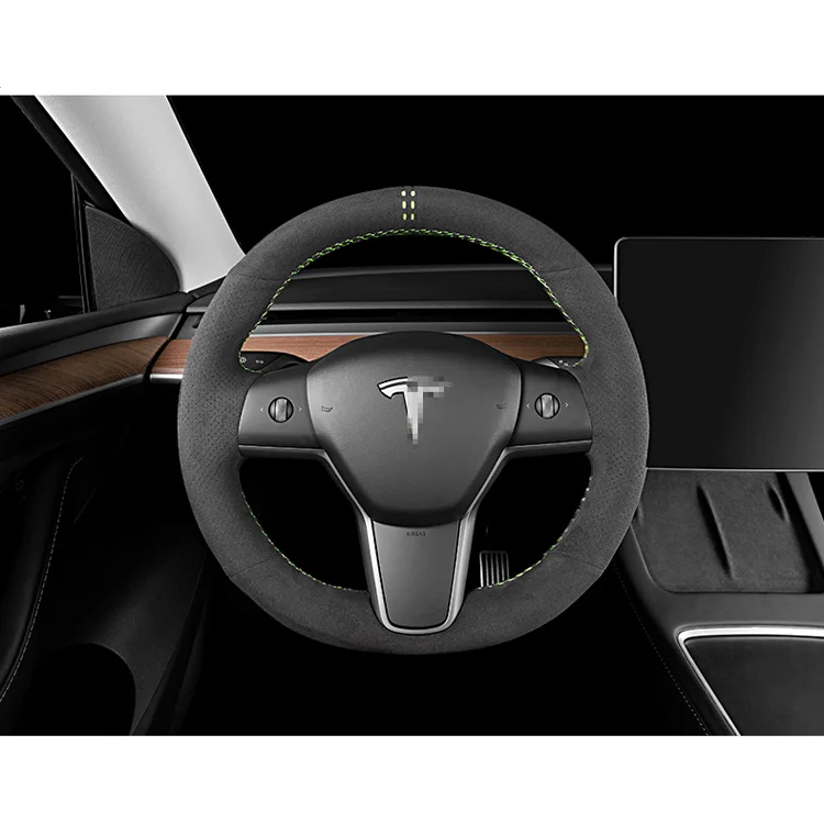 Новинка модные Плюшевые Чехлы для руля Tesla Model 3 Y из натуральной кожи