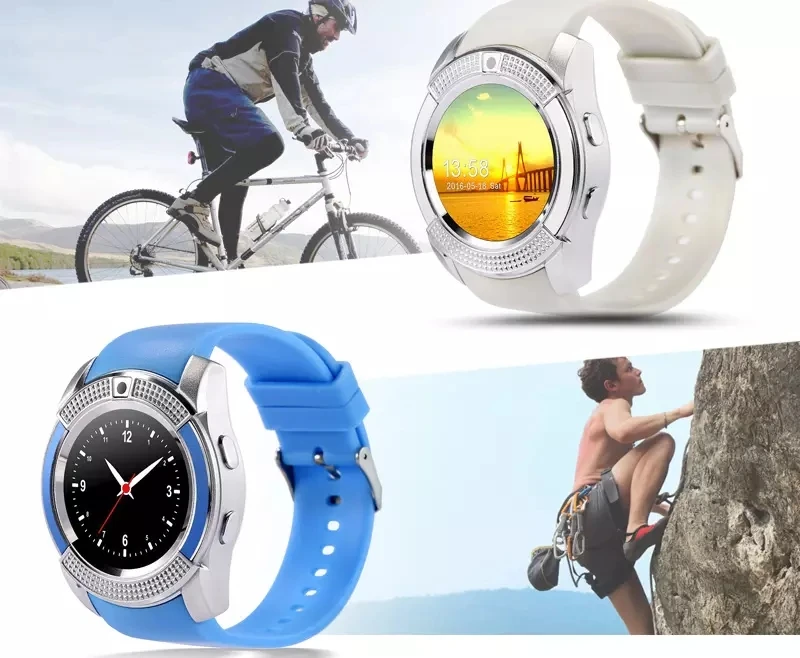 New Music Player Smart Watch Men V8 Sim Card Wrist Watch Rounded Answer Call Dial Call Smartwatch