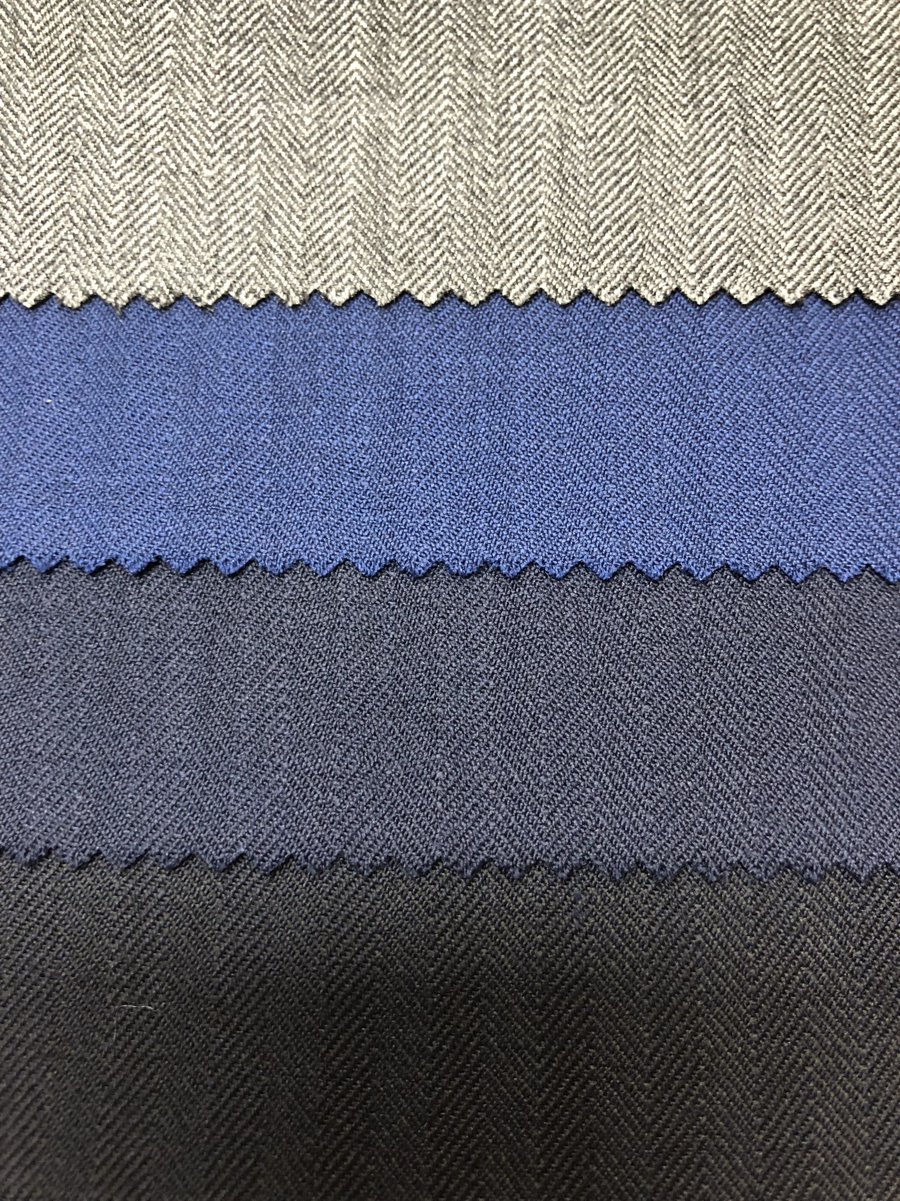 Top Quality Herringbone Merino Worsted Pure Wool Suiting Fabrics