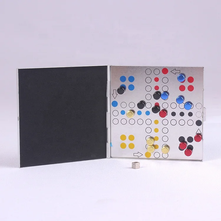 Tin box magnetic portable  ludo game mini travel magnetic games