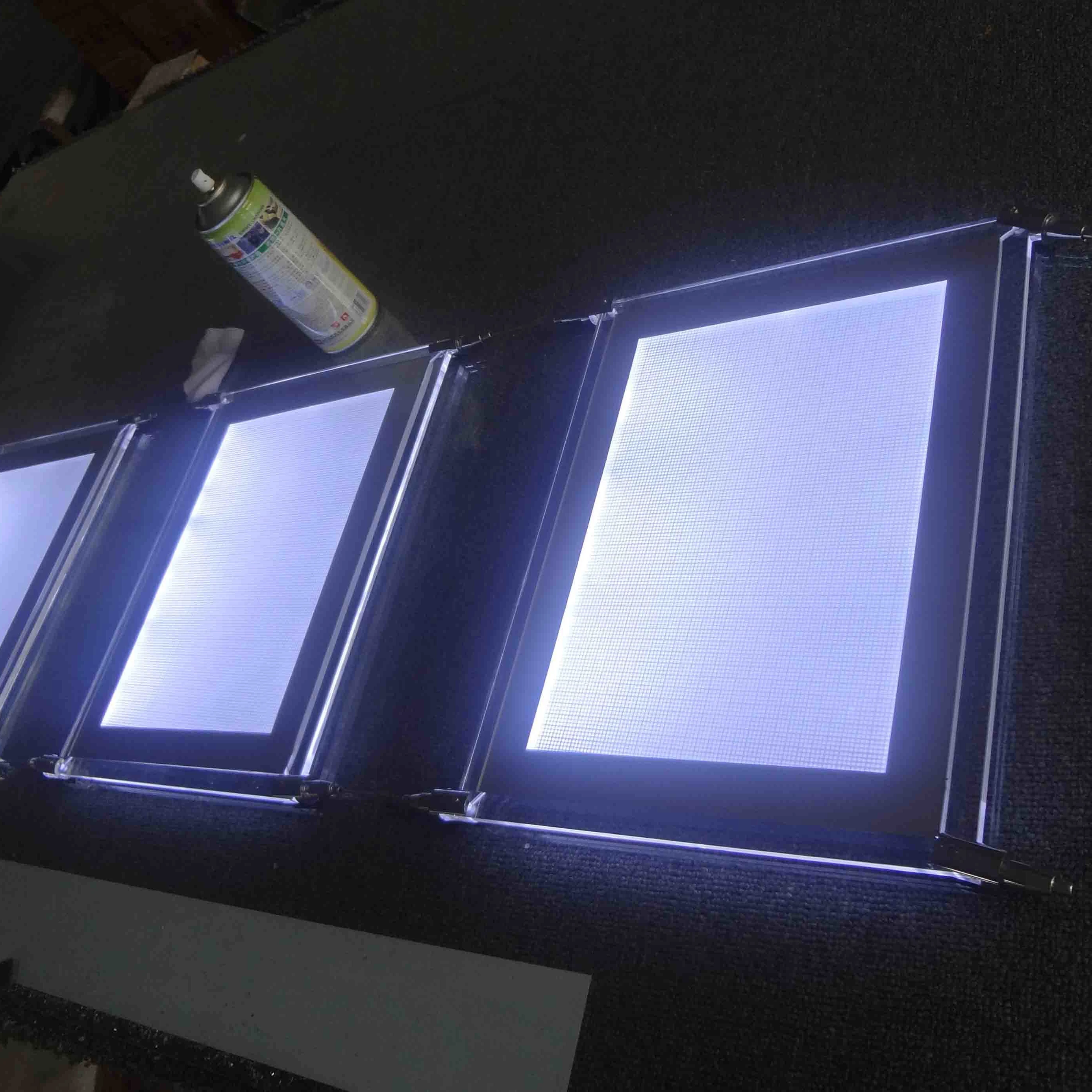 slim magnetic panel aluminum frame restaurant menu led advertising display crystal light box