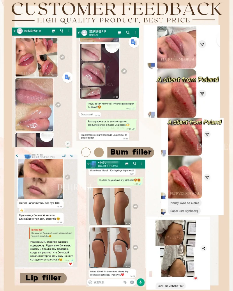 PLURVEL oem supported 1ml 2ml Fillers Injection Lip Face Hyaluronic Acid Gel / hyaluronic acid filling lips aesthetics