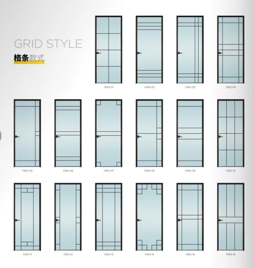 Modern hot sale narrow aluminum interior noiseless sliding door with double glass 