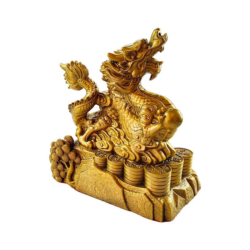 Custom design brass decoration power treasure home decor copper dragon art craft dragon home feng shui ornaments
