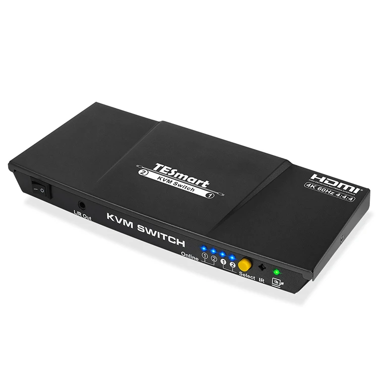 TESmart высококачественный HDMI HDCP 2 порта usb kvm переключатель 2x1 4K для домашней системы