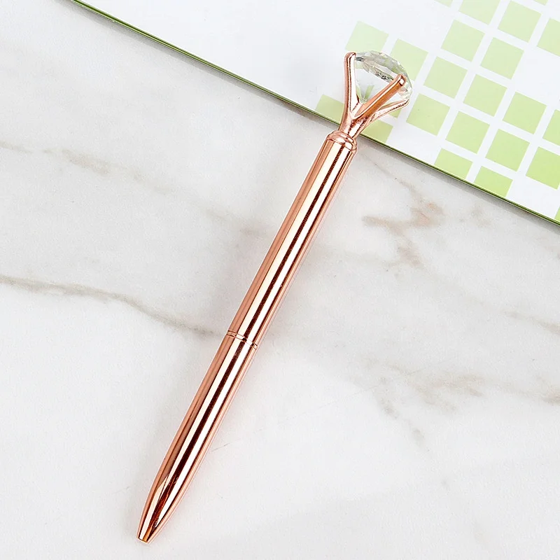 light flashing diamond top metal gift ball pen