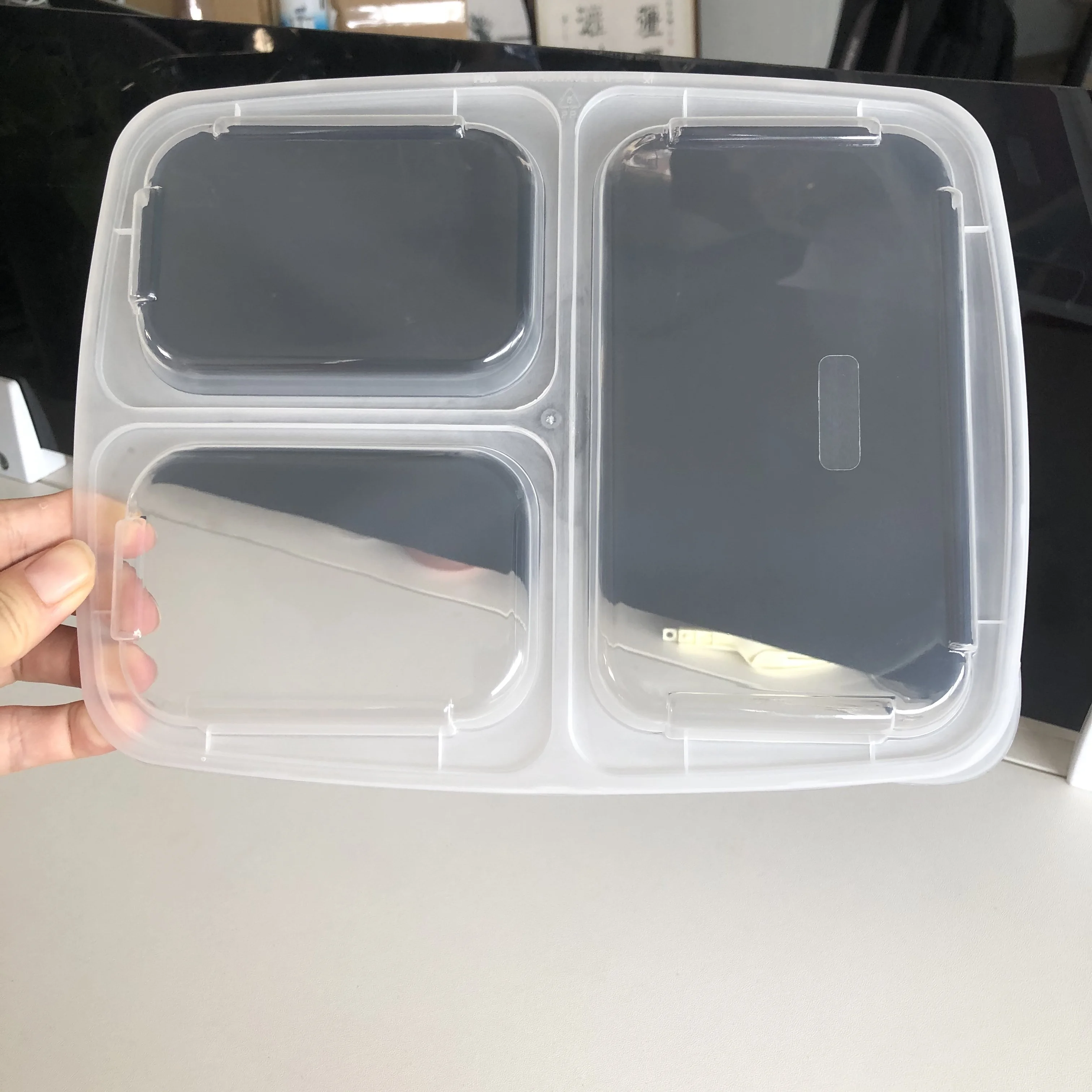 Самый продаваемый контейнер для еды Bento с 3 отделениями 100% без БФА лучший хранения