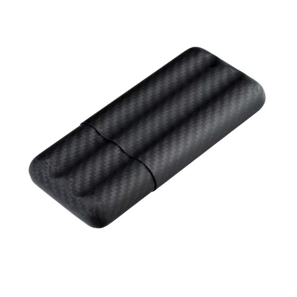 Men Luxury  1/2/3/4/5 Fingers Carbon Fiber Cigar Case In Matte