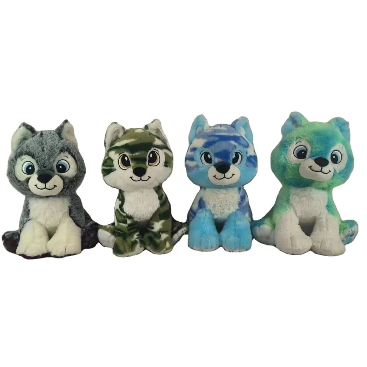 Realistic Stuffed Animal Wholesale Plush Wolf Toy Fluffy High Quality 25CM Custom