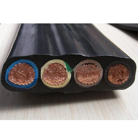 Oil/water Resistant Flat rubber 3/4 Core 2.5mmsq 4mmsq Electric flat cable Submersible Pump Cable electric wire