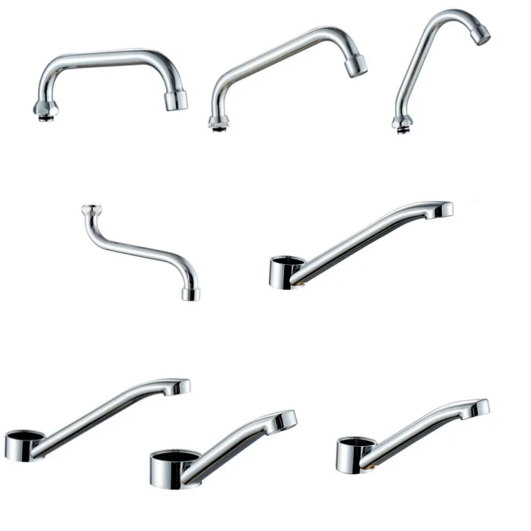 SPR-2007 OEM ss 304 chrome polishing elbow C pipe kitchen faucet outlet pipe