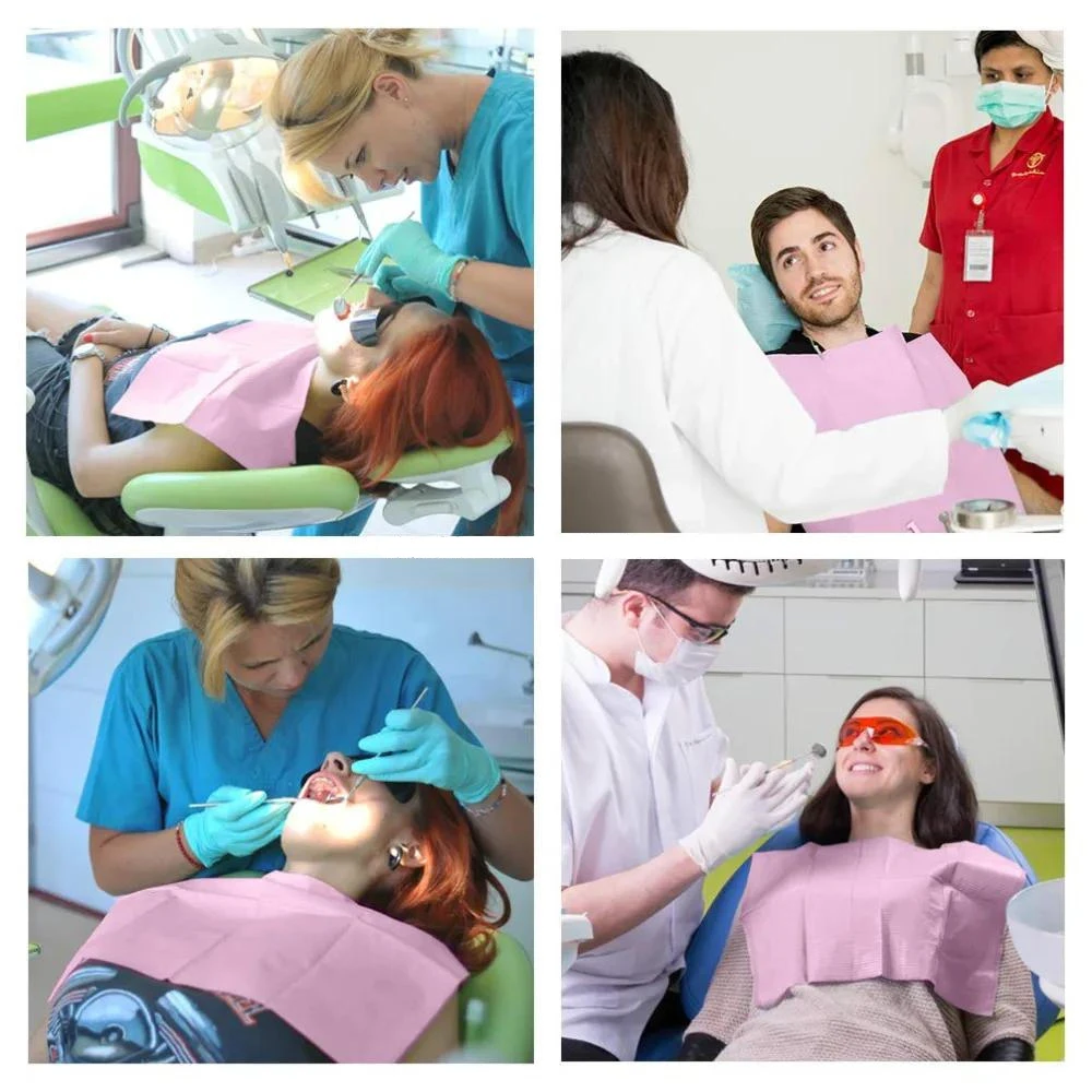 125PCS Disposable Dental Materials Dental disposable scarf Oral bibs Medical protective laminating paper