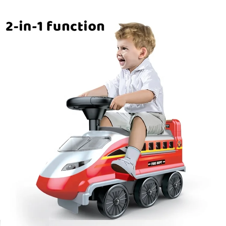 2 in 1 Multifunction Electric Garage Parking Lot Toy Fire Fighting Race Tracks Ride On Car Toy