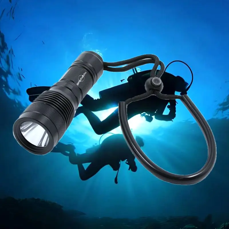 Small Backup Diving Light Aluminum Alloy 1000 Lumen Waterproof 18650 3AAA Underwater IP68 Diving Flashlight