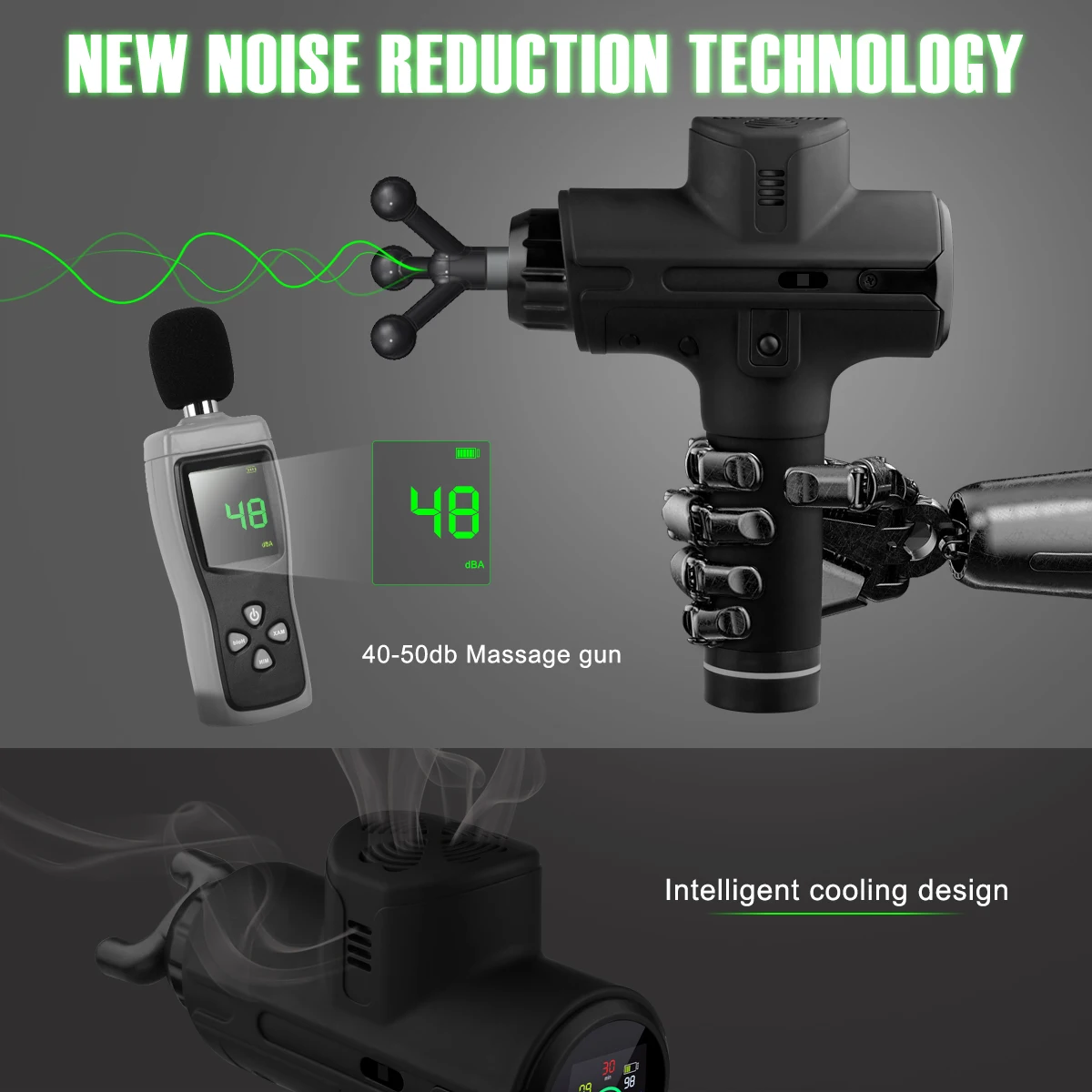 Factory OEM Muscle Massage Gun Heart Rate Calorie Calculate Powerful Professional Deep Tissue Percussion Massage Gun For Athlete