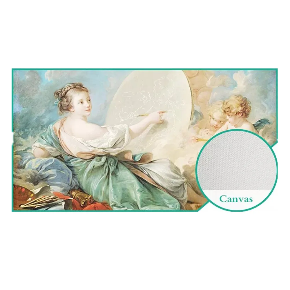 Factory custom canvas paintings for home decor canvas printing service round canvas board