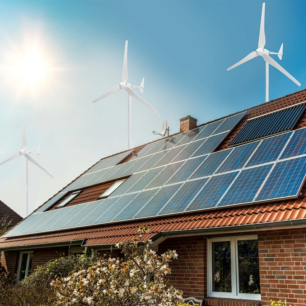 JNGE 3kw Wind Solar Hybrid Energy System For Home Used  1Kw Wind Turbine Generator