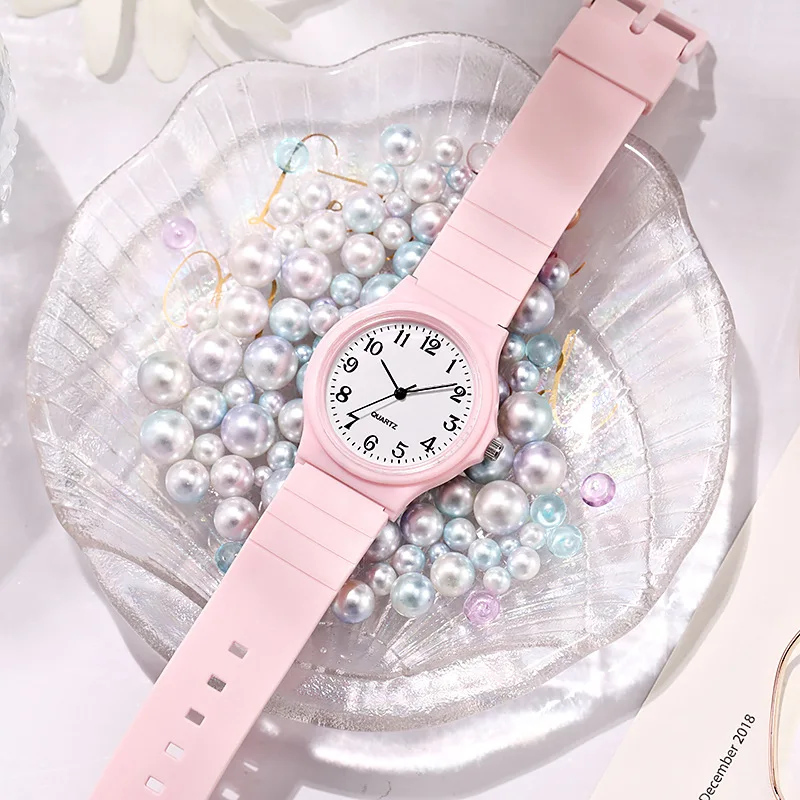 Classic Plastic Watch Candy-colored Jelly Children Resin Girl  Boy Student Watch Men Women Multi Color Unisex Watches No Logo