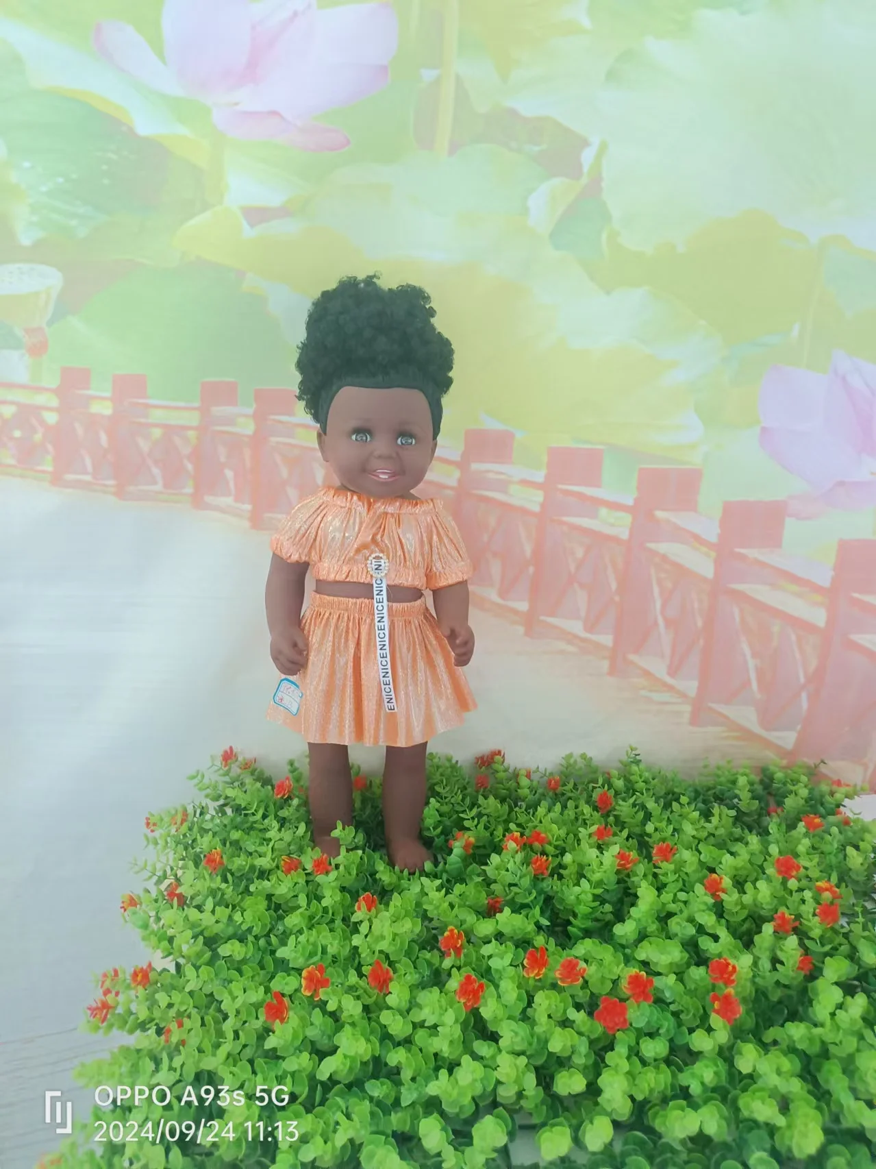 Newest outfits afro dolls black afro dolls 18-inch 45cm African Girl Baby Black Vinyl  Simulation Doll