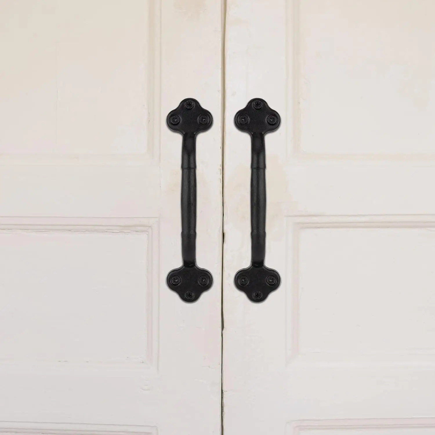 9' Barn Door Handle Black Rustic Cast Iron Sliding Door Handle Heavy Duty Vintage Metal Gate Pull Hardware