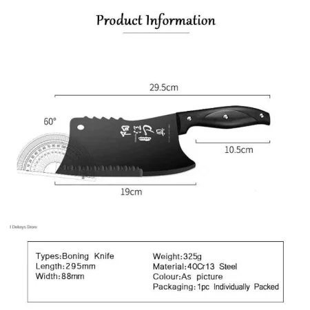 Kitchen Knives Chinese Cleaver Butcher Knife Stainless Steel Bone Chopping Knife Meat Slicing Cleaver Chef Kitchen Machete
