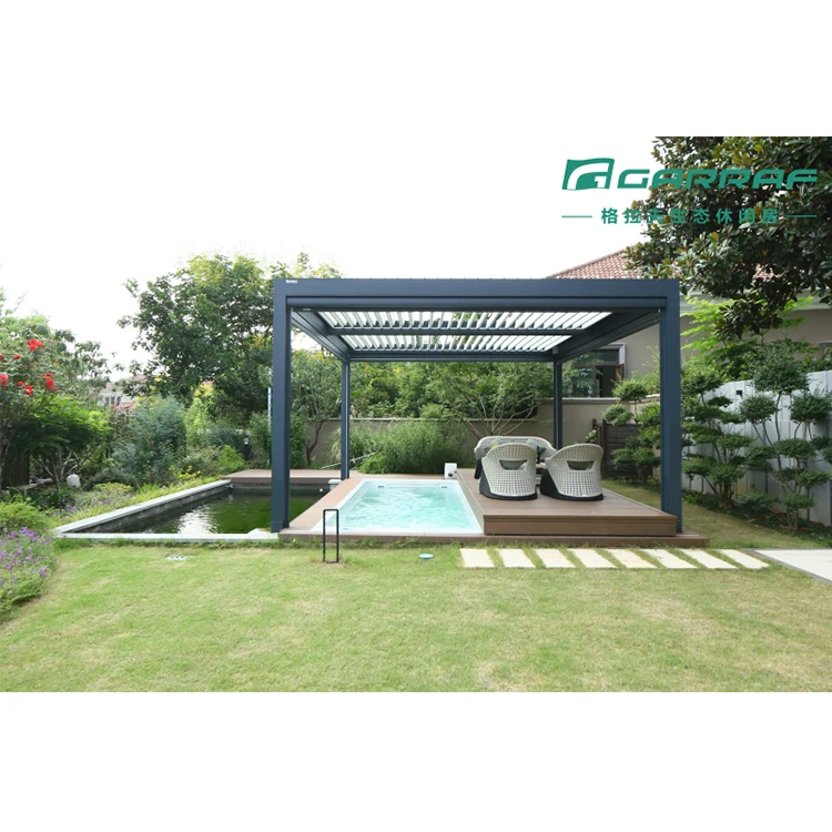 Chinese professional manufacturer Bioclimatic Motorized Adjustable Aluminum Pergola