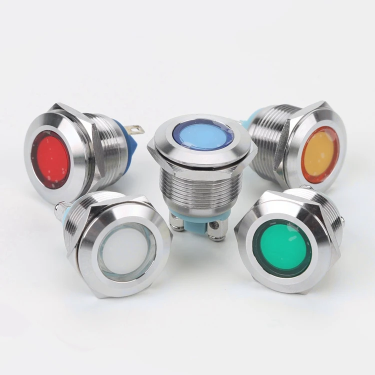 19mm signal lamp 6V12V24V36V48V110V220V mirror  12v mini led indicator lights  LED Indicator light