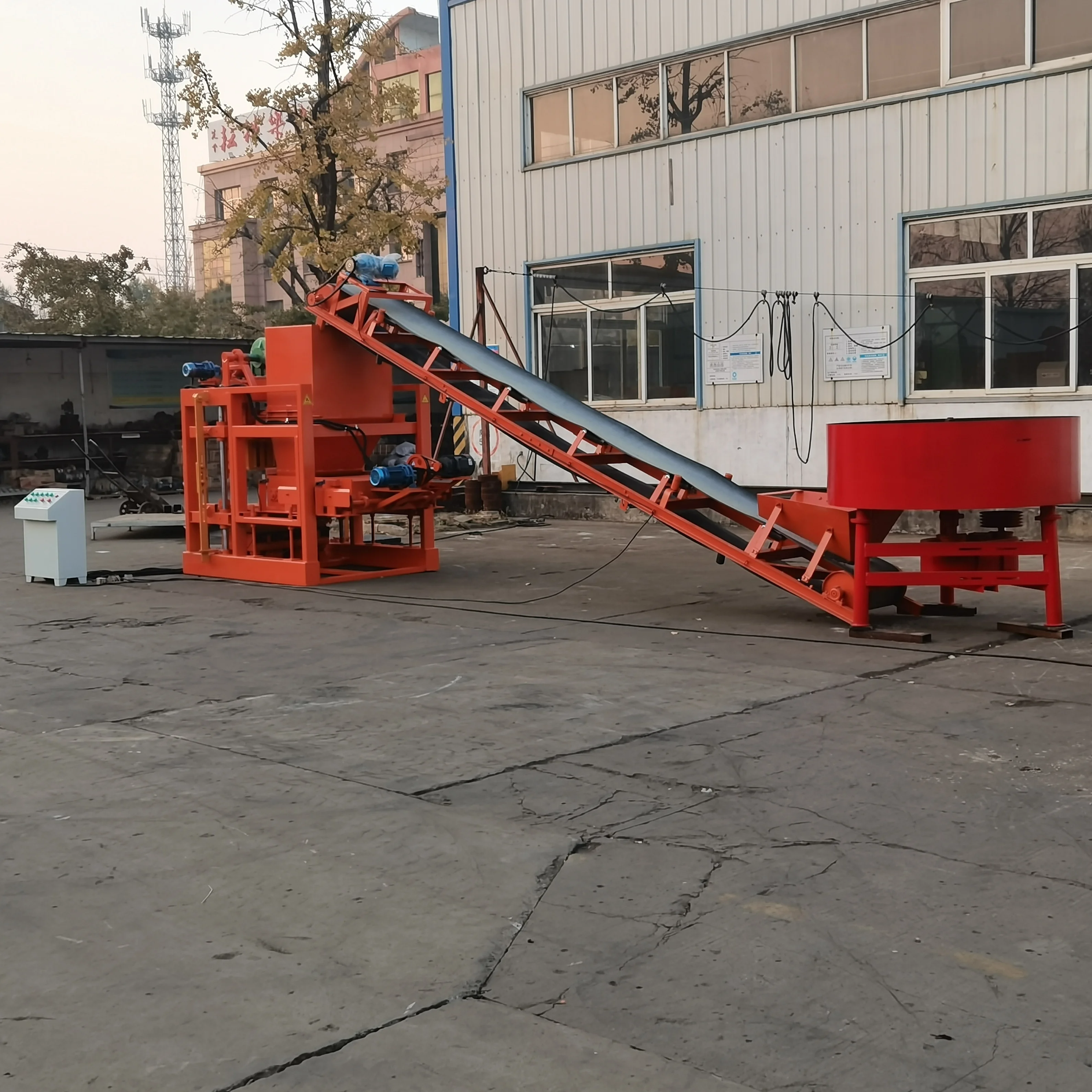 QTJ4-26 Semi Automatic Hollow Block Making Machine Concrete Brick Machine Making For Sale Bangladesh