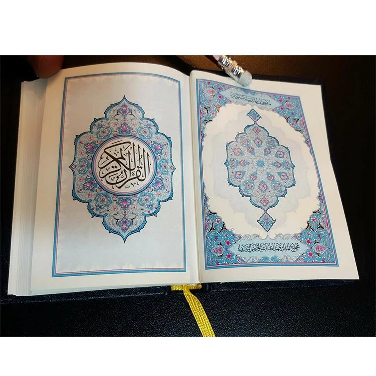 
custom printing colored cover mini small pocket stand al holy rainbow pink white livre islam quran translation luxury gift books 