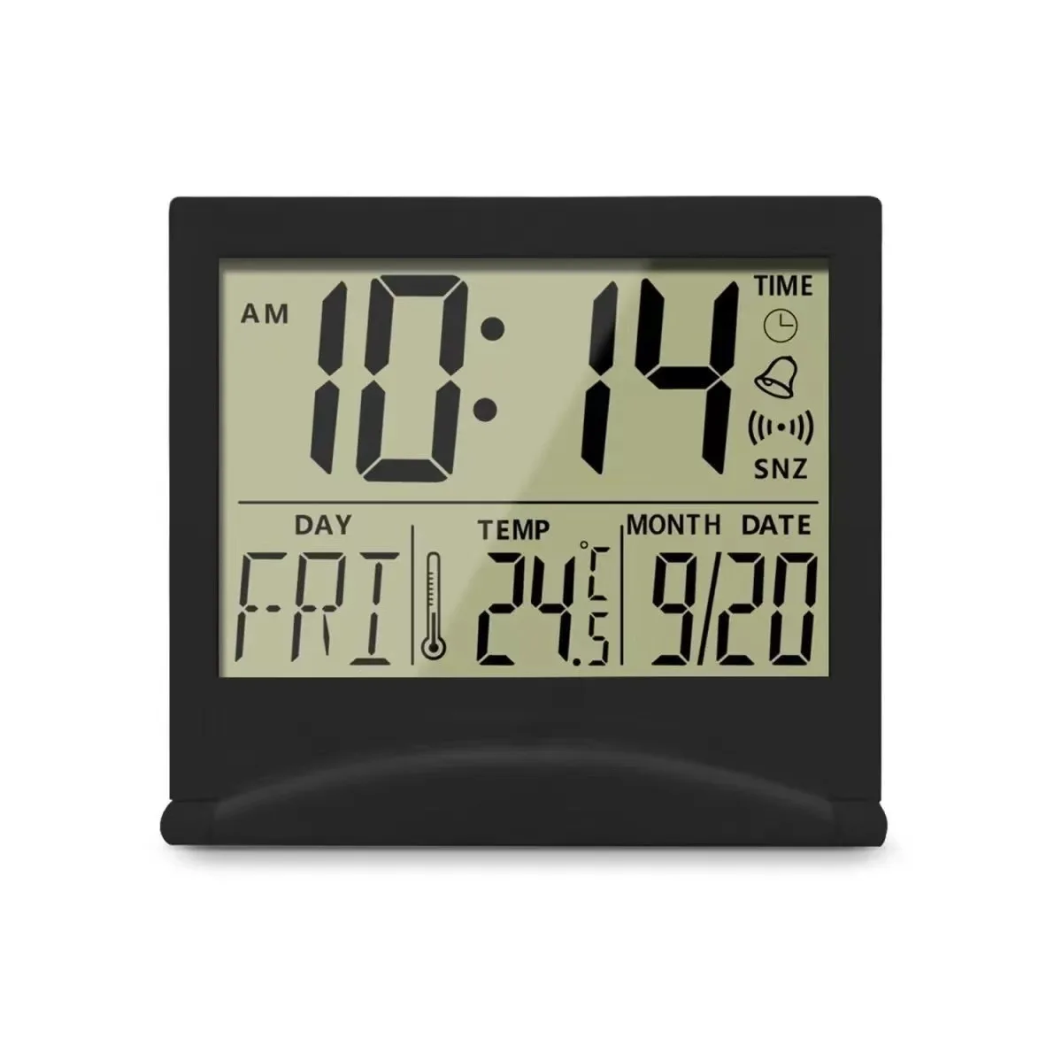 Multi functional electronic desk clock date and temperature alarm clock simple and convenient ultra-thin folding travel clock