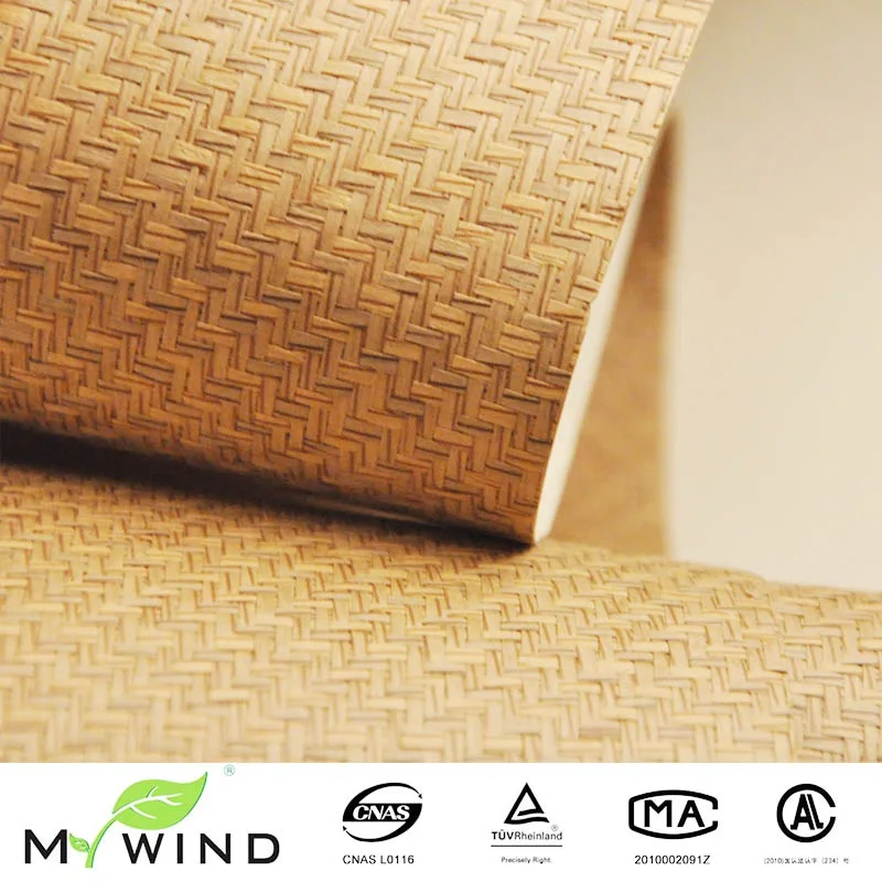 MYWIND Beige Brown  Wallcoverings Natural Paper-weave Wallpaper For Interior decoration