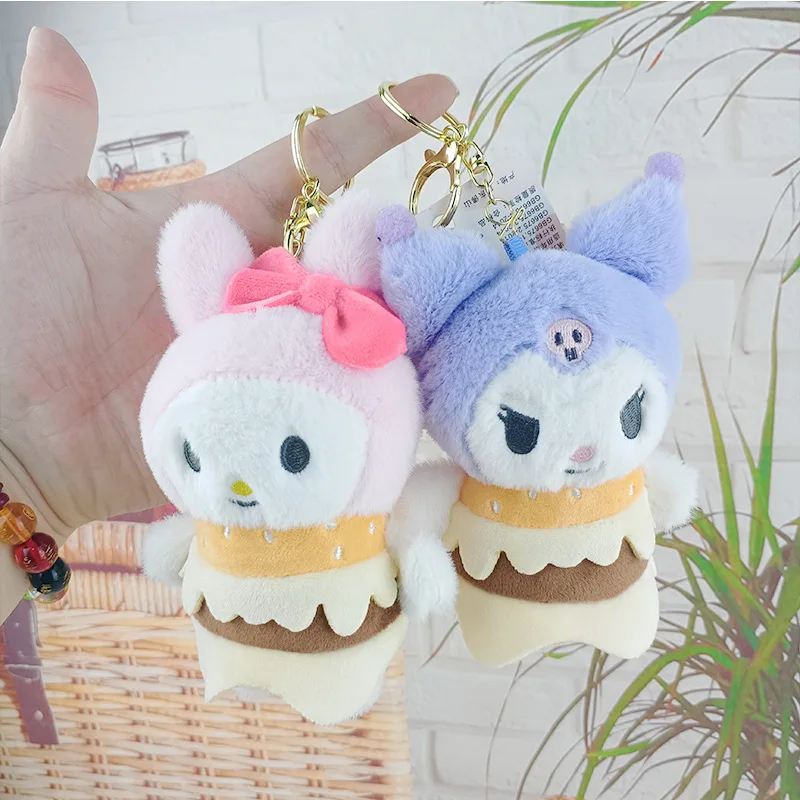 New japan kulomi plush doll hamburger design soft plush keychain doll toy kawaii anime cartoon melody CMM mini plush