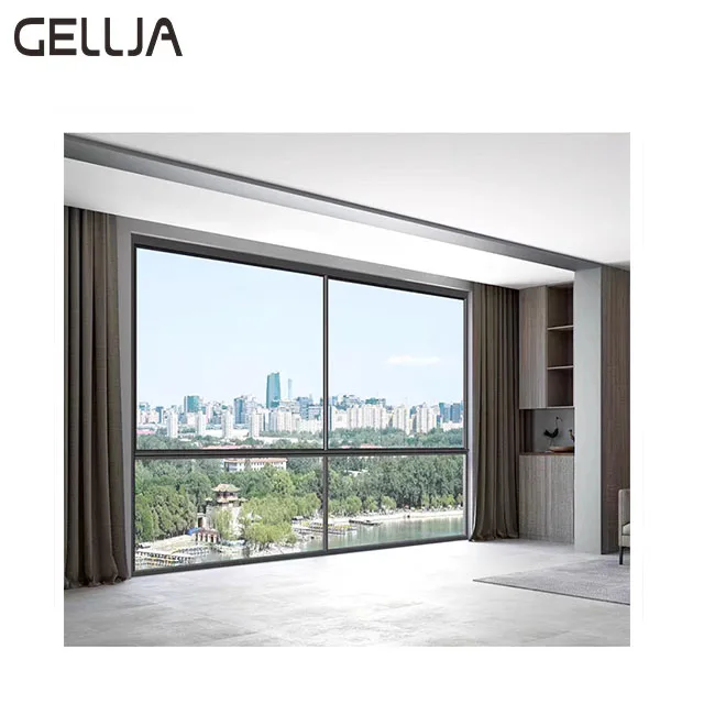 Large Glass Super House Windows Electric Smart Lift Soundproof Casement Aluminum Alloy Frame Remote Control Lifting Window