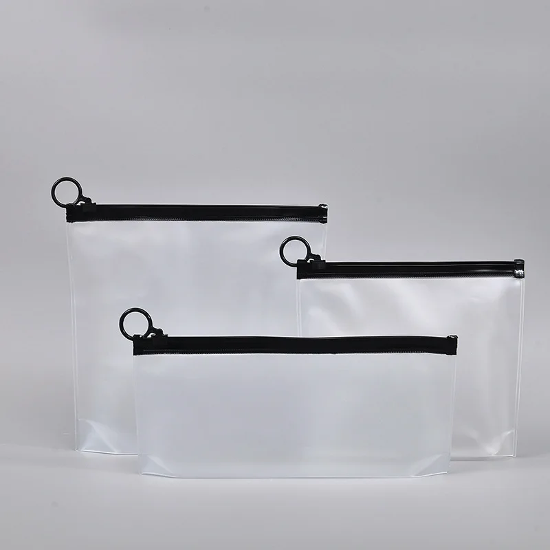 Frosted clear pvc waterproof makeup Bag set printed three-dimensional pvc bag Zipper travel makeup storage bag