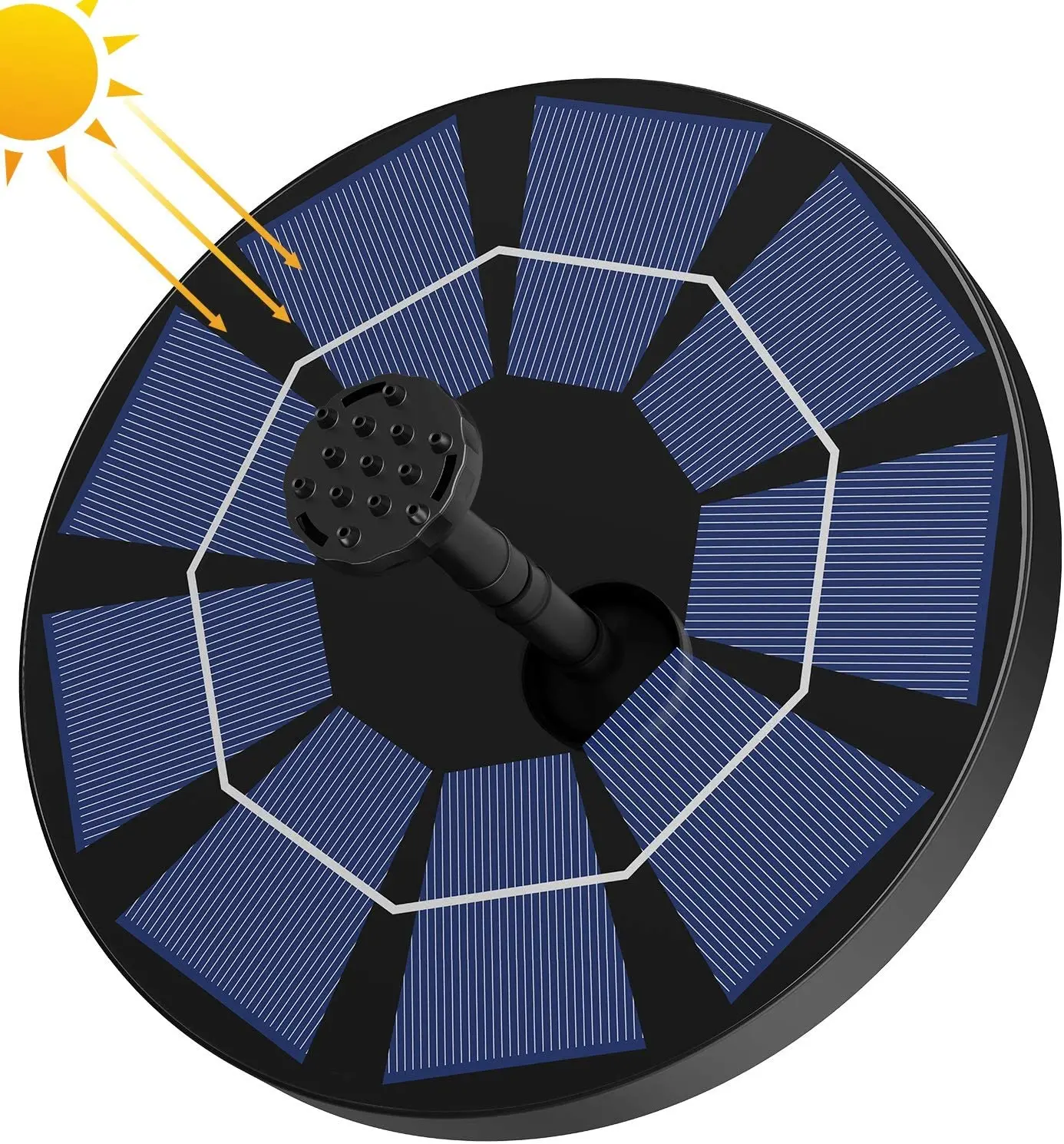 
Latest Upgrade 3W 1200mAh Battery Backup Solar Fountain Pump For Bird Bath Garden Backyard Pond Pool Outdoor 