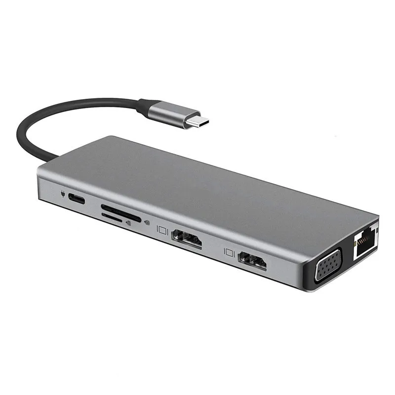 Adapter Dual Hdtv Mst Gigabyte Usb C Hub Type C To Compatible Usb 3.0 12 In 1 HUB Multifunction Type-C Dock