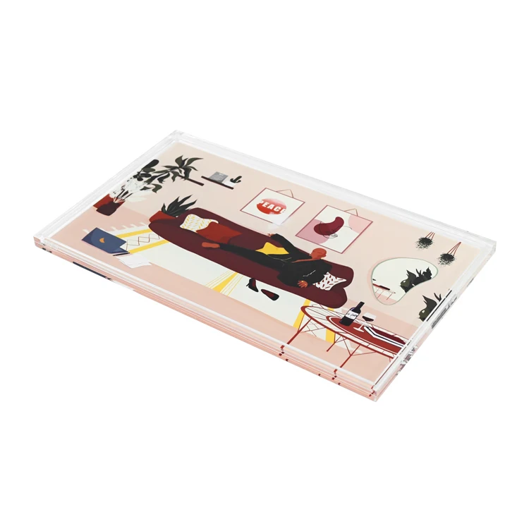 APEX Factory Wholesale Clear Rectangular Acrylic Trays Small Acrylic Luxury Trays