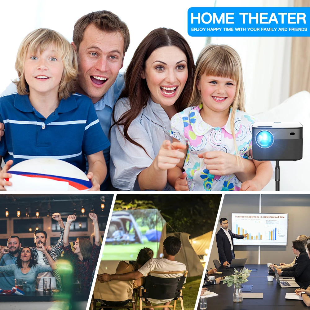 2023 HD 1080P 4K 9000 Lumens WiFi Projecteur Android Portable Video Projector Smart LED LCD Projectors for Home Cinema