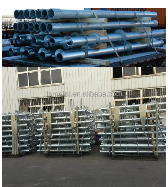 Factory Directly Sale Carbon Steel HDG Silver Ground Screw Helical Pile