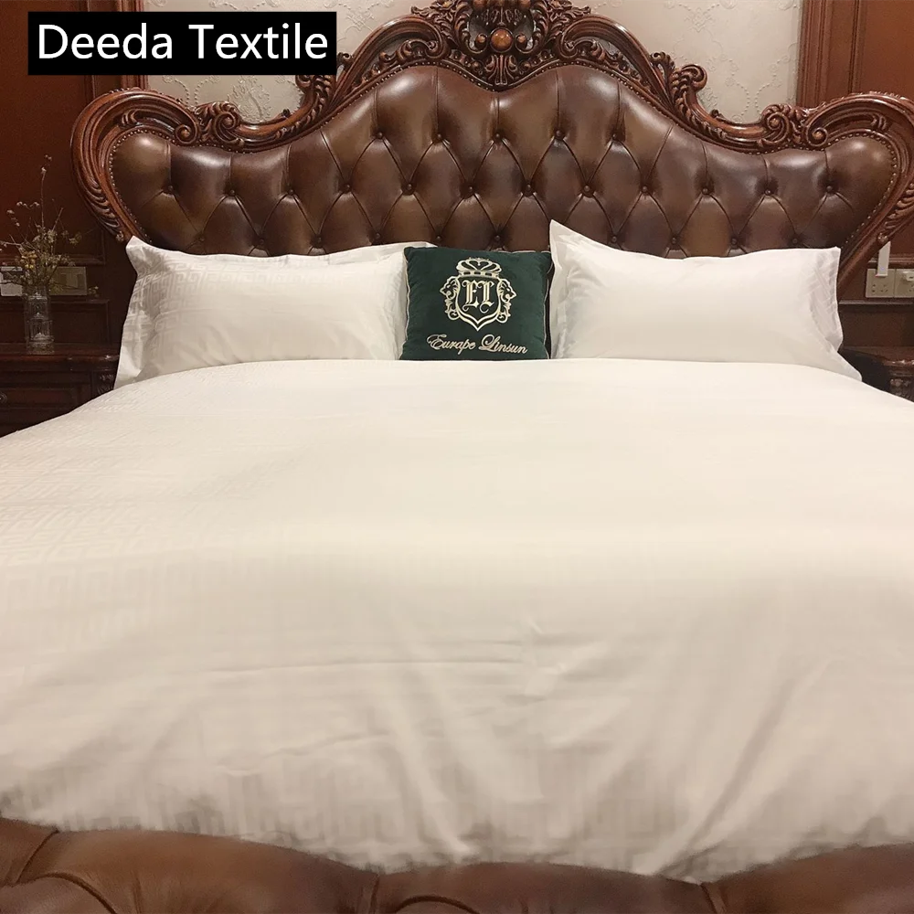 Deeda factory china manufacturer jacquard 300T marriott hotel bed linen supplier