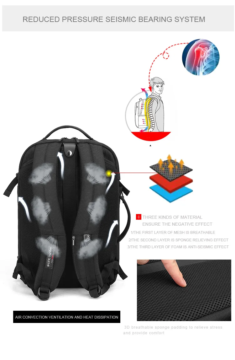 [Arctic Hunter] 2020 New Mochilas Antirrobo Rucksack Escolares China Anti Theft Wholesale Smart Backpack Laptop Bags for Mens