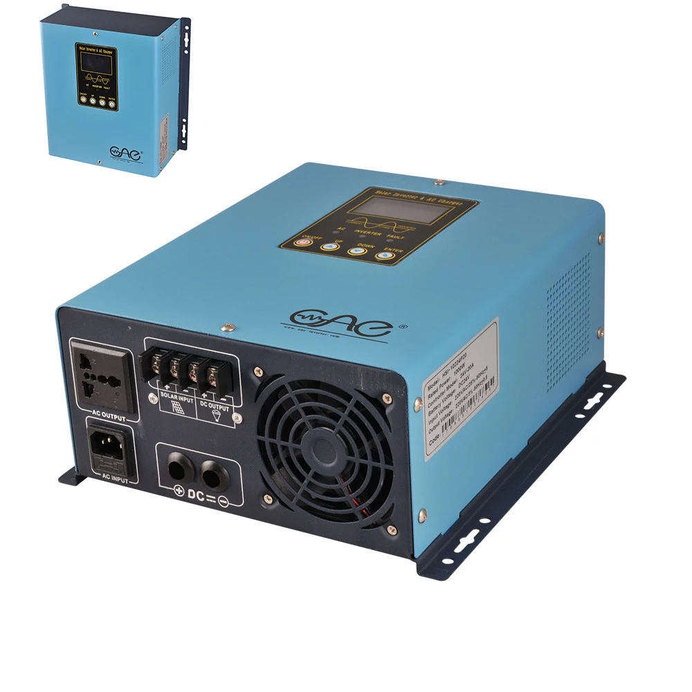 Hybrid Solar Power Inverter 1200W 1800VA 12V/24V DC to 110V 220V 1.2KW 1.8KVA AC off Grid Tie Combined With AC Charger