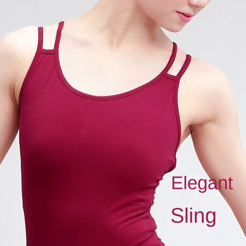 Professional ballet practice clothes double halter big back jumpsuit female form training clothes gymnastics clothing